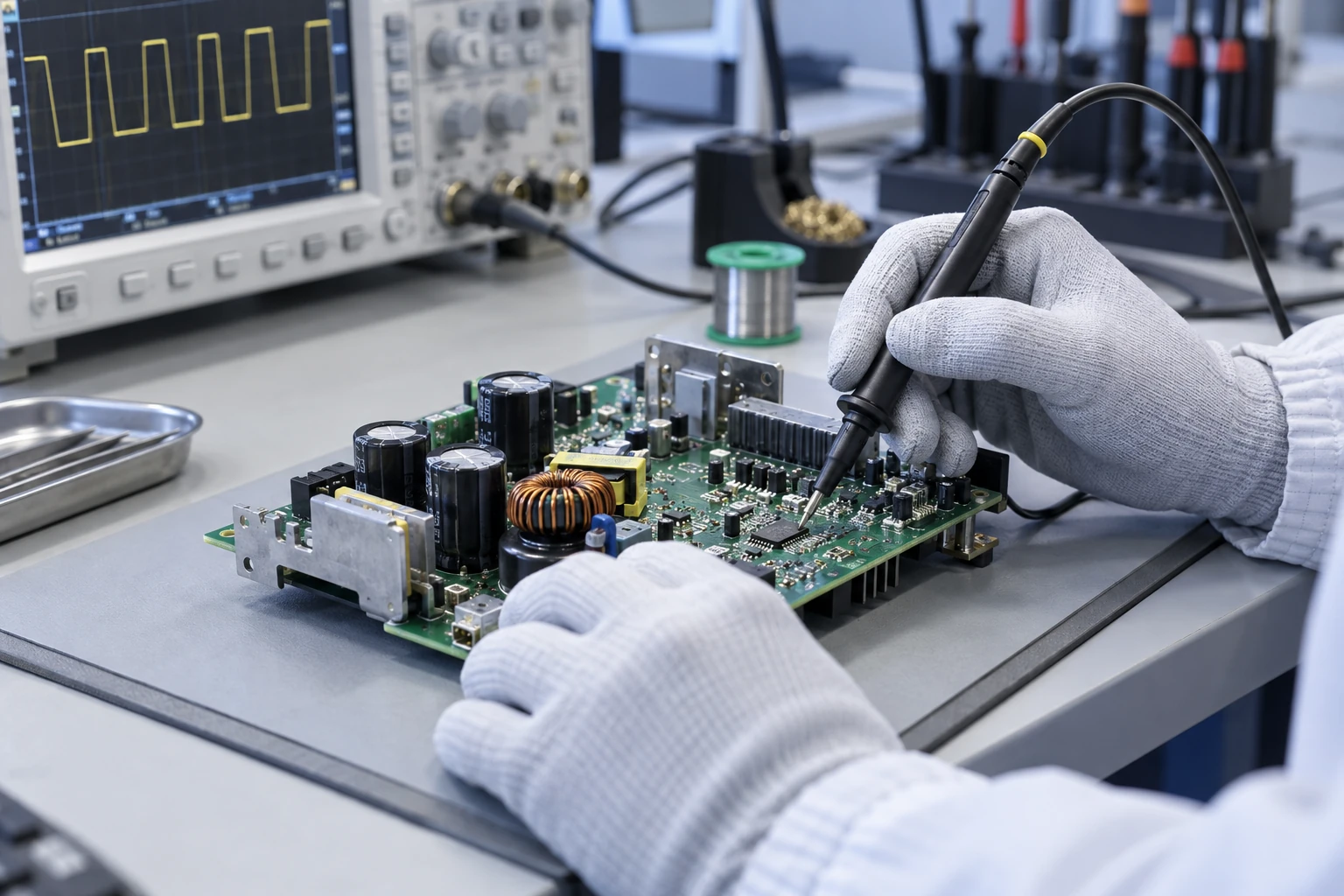 Electronics development and connected test instrumentation